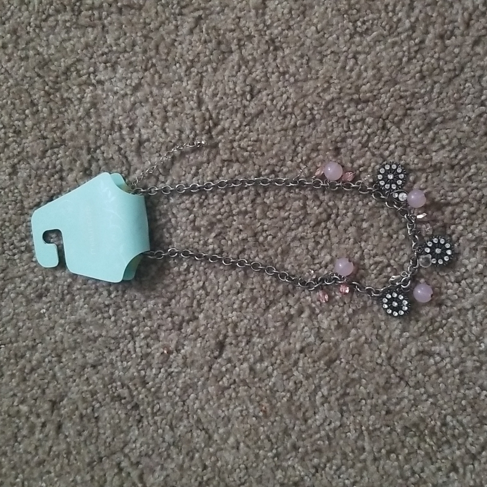 Maurices Pink and Silver Necklace & Earrings Set